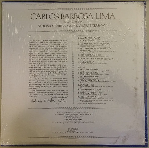 Carlos Barbosa-Lima : Plays The Music Of Antonio Carlos Jobim & George Gershwin (LP, Album)