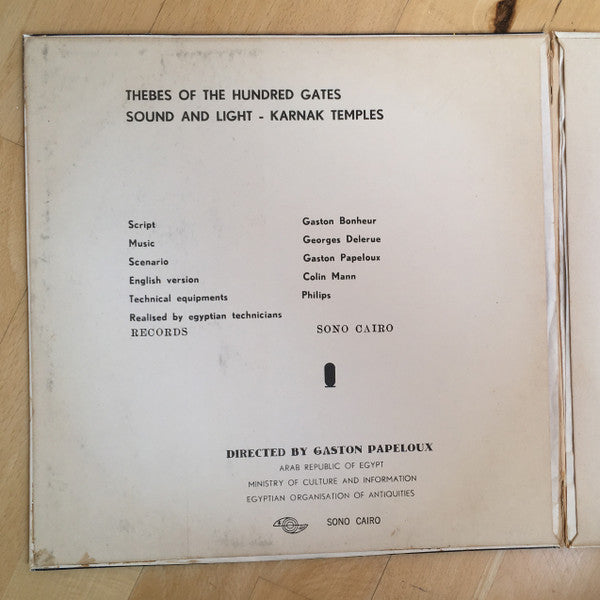 Gaston Bonheur, Georges Delerue : Karnak Temples (Thebes Of The Hundred Gates - Sound And Light) (2xLP, Album, Eng)