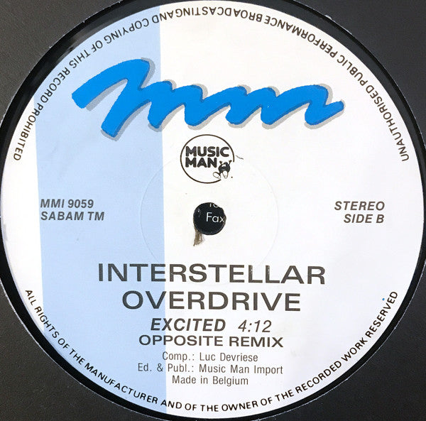 Interstellar Overdrive : Excited (The Remix) (12")