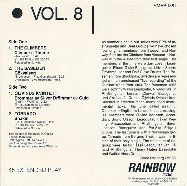 Various : Vol. 8 (7", EP, Comp, Mono)
