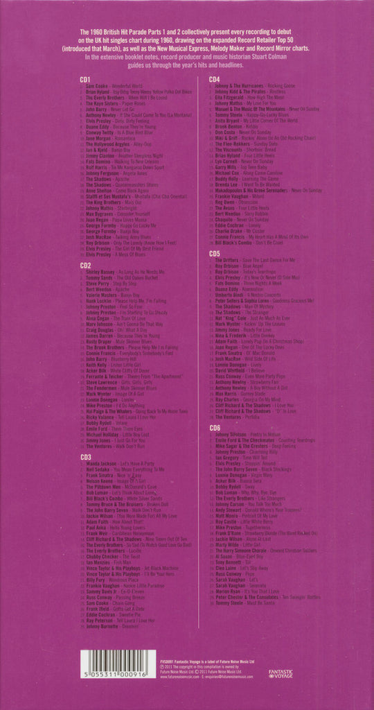 Various : 1960 British Hit Parade Britain's Greatest Hits Volume 9  Part 2 July - December (6xCD, Comp + Box)