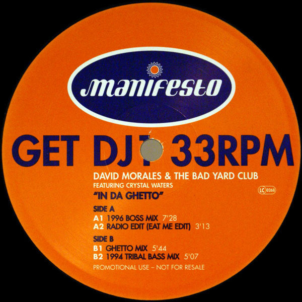 David Morales & The Bad Yard Club Featuring Crystal Waters : In Da Ghetto (2x12", Promo)