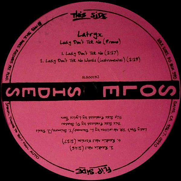 Latyrx : Lady Don't Tek No (12", Promo)