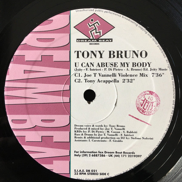Tony Bruno : U Can Abuse My Body (2x12")