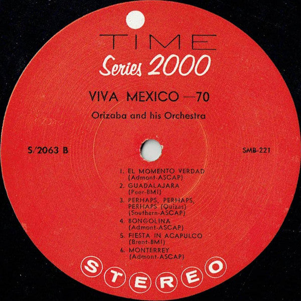 Orizaba And His Orchestra : Viva Mexico (Process 70) (LP, Album, Gat)