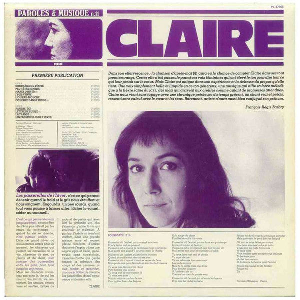 Claire Martin-Michon : Claire (LP, Album)