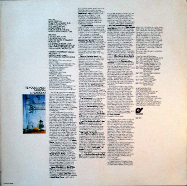 Meredith D'Ambrosio : It's Your Dance (LP)