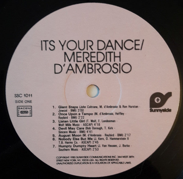 Meredith D'Ambrosio : It's Your Dance (LP)
