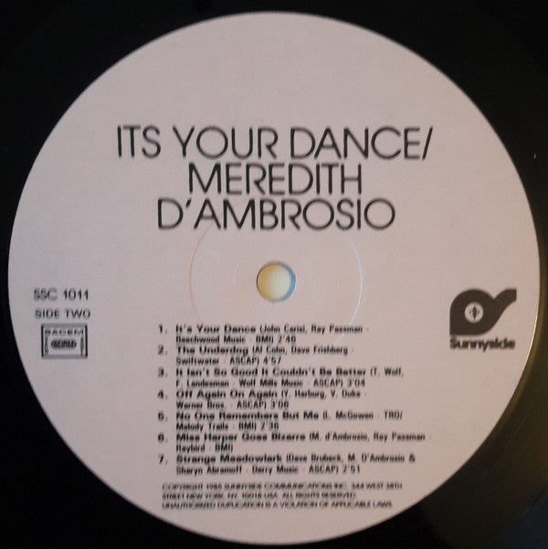 Meredith D'Ambrosio : It's Your Dance (LP)