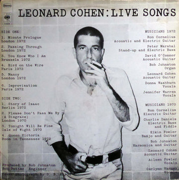 Leonard Cohen : Live Songs (LP, Album)