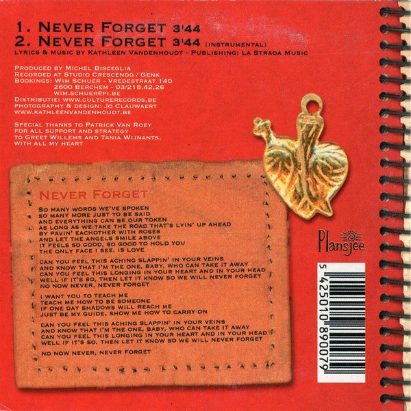 Kathleen Vandenhoudt : Never Forget (CD, Single)