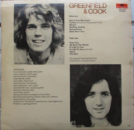 Greenfield & Cook : Greenfield & Cook (LP, Album)