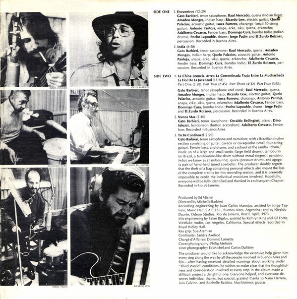 Gato Barbieri : Chapter One: Latin America (LP, Album, Quad)