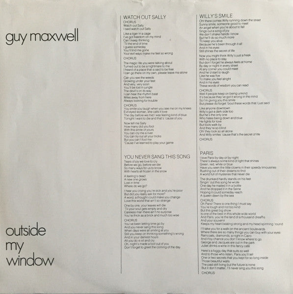 Guy Maxwell : Outside My Window (LP)