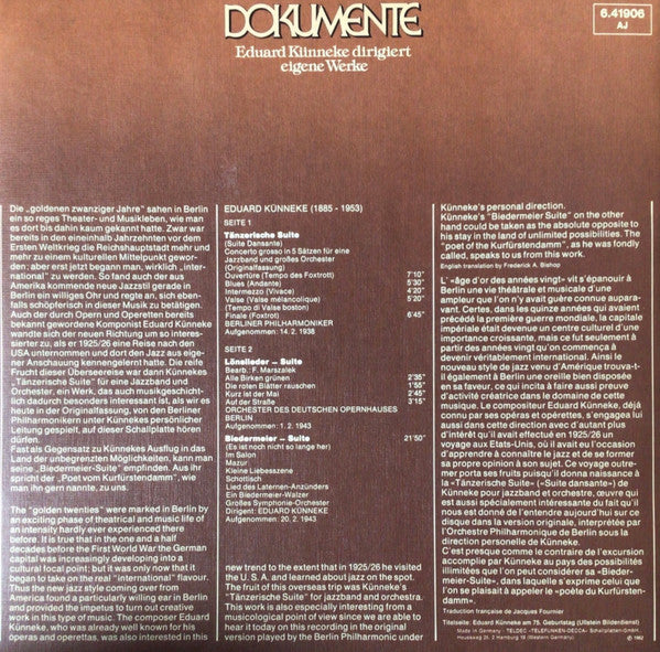 Eduard Künneke : Eduard Künneke Dirigiert Eigene Werke (LP, Comp)