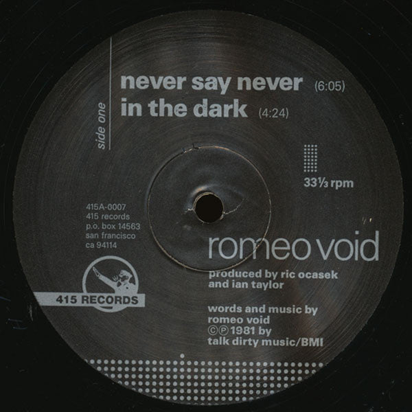 Romeo Void : Never Say Never (12", EP)