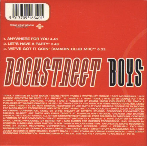 Backstreet Boys : Anywhere For You (Minimax, Single, Ltd, CD2)