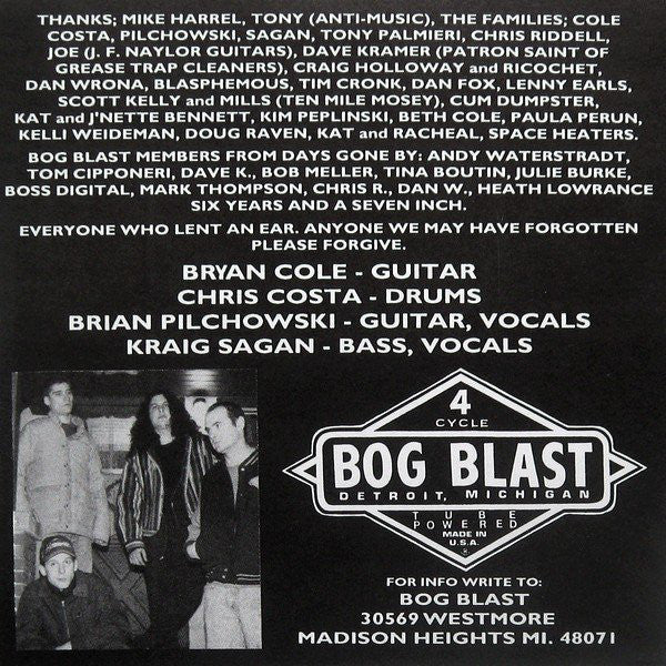 Bog Blast : Miss Conception / Foot The Bill (7", Tea)