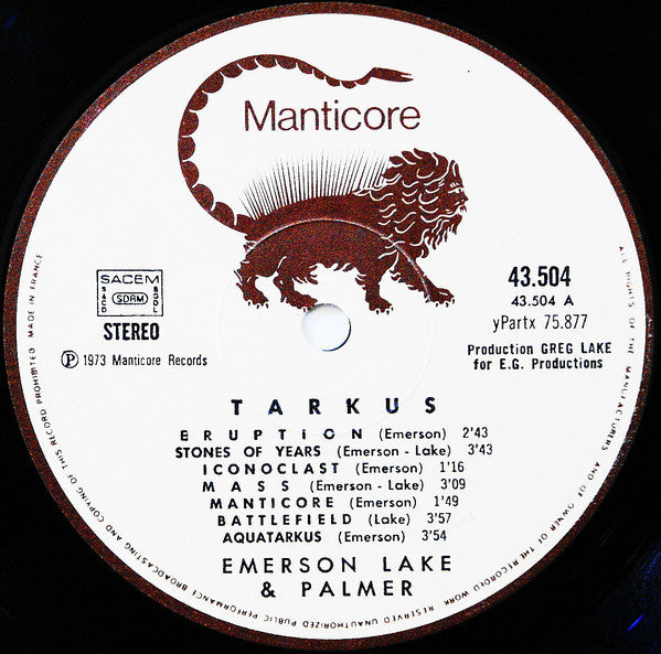 Emerson, Lake & Palmer : Tarkus (LP, Album, RE, Gat)