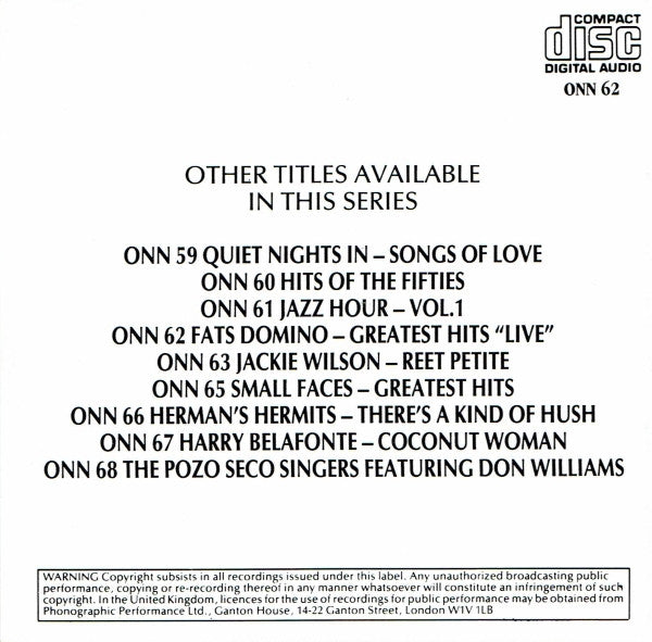 Fats Domino : Greatest Hits Live (CD, Comp)