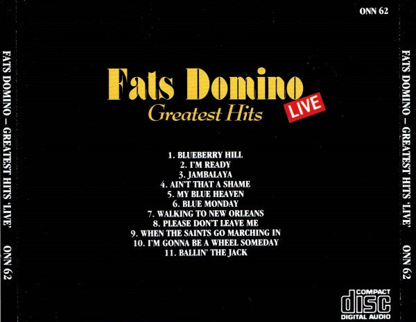 Fats Domino : Greatest Hits Live (CD, Comp)
