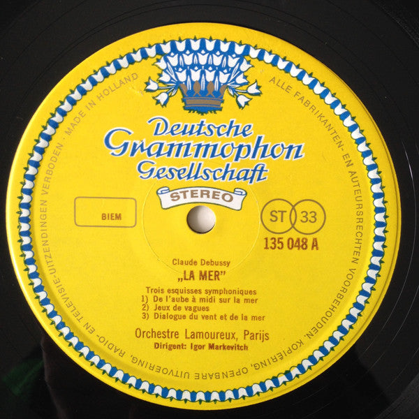 Claude Debussy / Albert Roussel / Suzanne Cotelle Harp / Orchestre Des Concerts Lamoureux / Igor Markevitch : La Mer, Dansen Voor Harp En Strijkorkest / Bacchus Et Ariane  (LP)