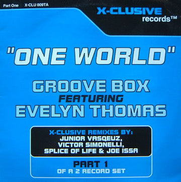 Groove Box (2) Featuring Evelyn Thomas : One World (12", Single, 1/2)