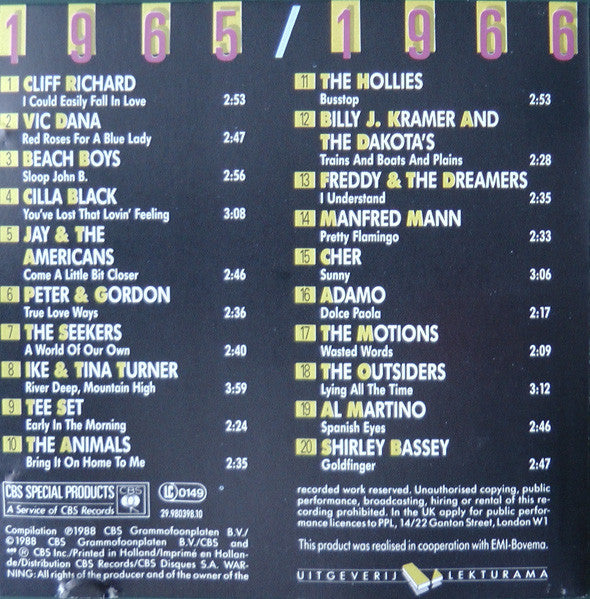 Various : 25 Jaar Popmuziek - 1965/1966 (CD, Comp, +Bo)