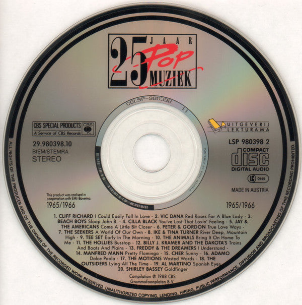 Various : 25 Jaar Popmuziek - 1965/1966 (CD, Comp, +Bo)