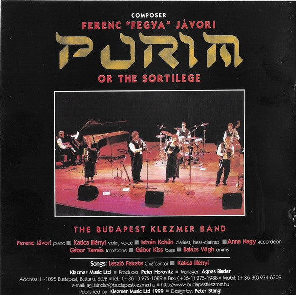 Jávori Ferenc, Budapest Klezmer Band : Purim or the Sortilege (CD, Album)