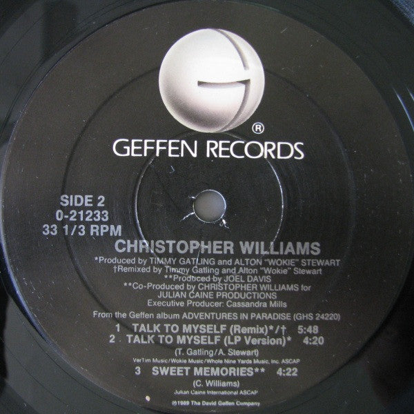 Christopher Williams : Talk To Myself (12", Maxi)