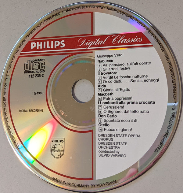 Giuseppe Verdi, Chor der Staatsoper Dresden, Staatskapelle Dresden, Silvio Varviso : Italian Opera Choruses (CD)