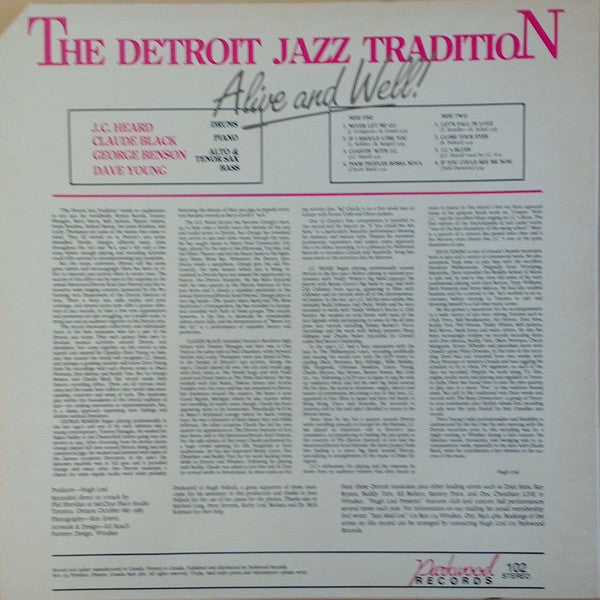 Claude Black, J.C. Heard, George Benson (2), Dave Young (3) : The Detroit Jazz Tradition - Alive And Well! (LP, Album)