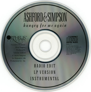 Ashford & Simpson : Hungry For Me Again  (CD, Single, Promo)