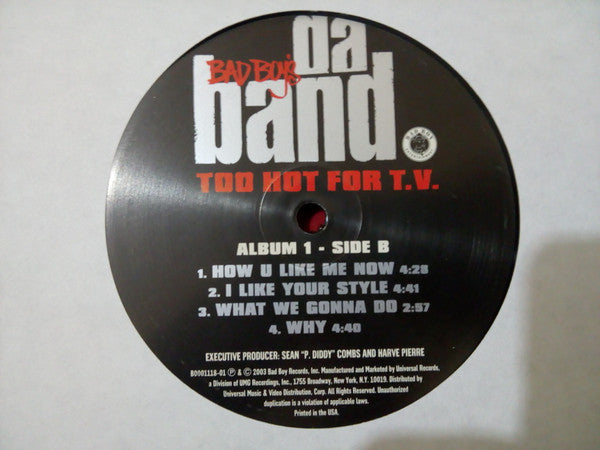 Da Band : Too Hot For T.V. (2xLP, Album)