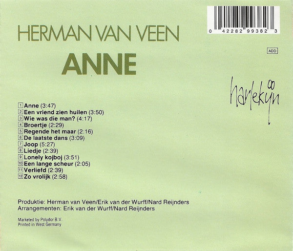 Herman van Veen : Anne (CD, Album, RP)