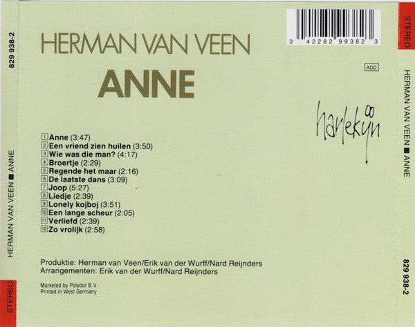 Herman van Veen : Anne (CD, Album, RP)