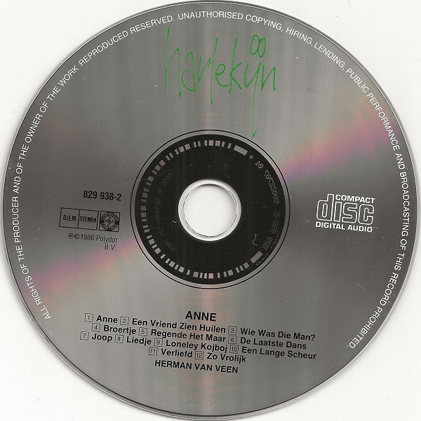 Herman van Veen : Anne (CD, Album, RP)