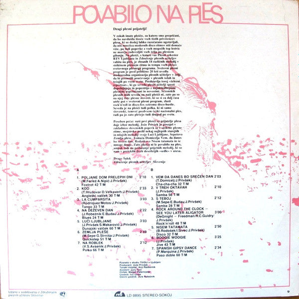 Plesni Orkester RTV Ljubljana, Jože Privšek : Povabilo Na Ples (LP, Album)