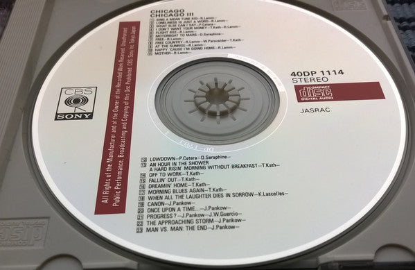 Chicago (2) : Chicago III (CD, Album, RE)