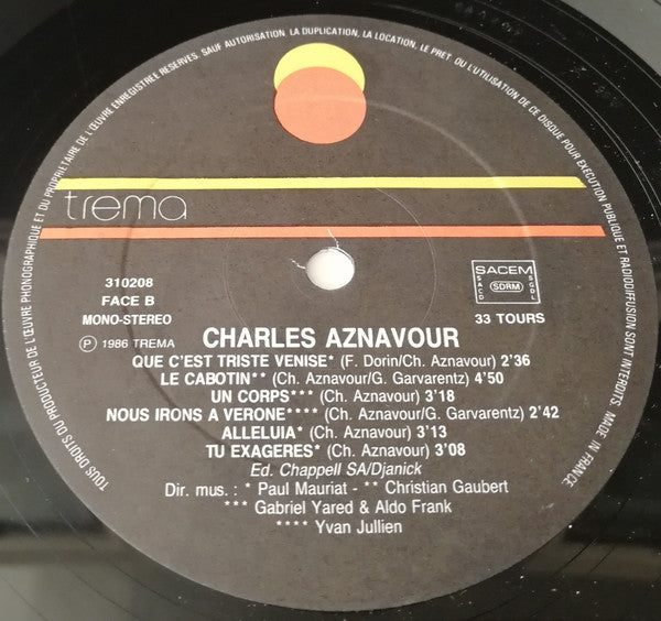 Charles Aznavour : Charles Aznavour (Tu Te Laisses Aller) (LP, Comp)
