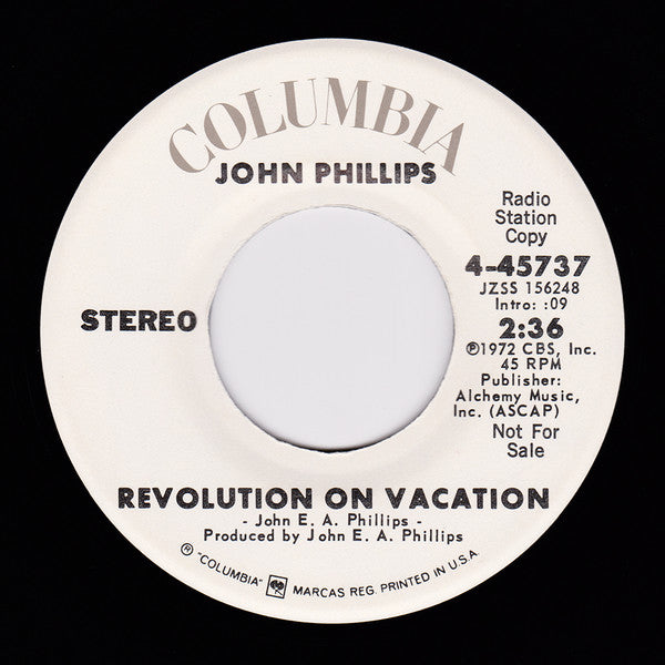 John Phillips : Revolution On Vacation (7", Single, Promo)