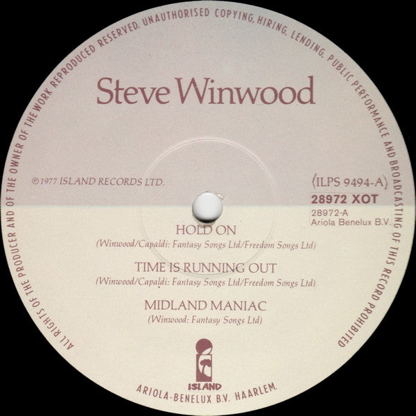 Steve Winwood : Steve Winwood (LP, Album)