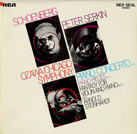 Arnold Schoenberg / Peter Serkin, Seiji Ozawa, Chicago Symphony Orchestra : Piano Concerto Op. 42, Piano Pieces Op. 23, Fantasy For Violin And Piano Op. 47 (LP, Album)