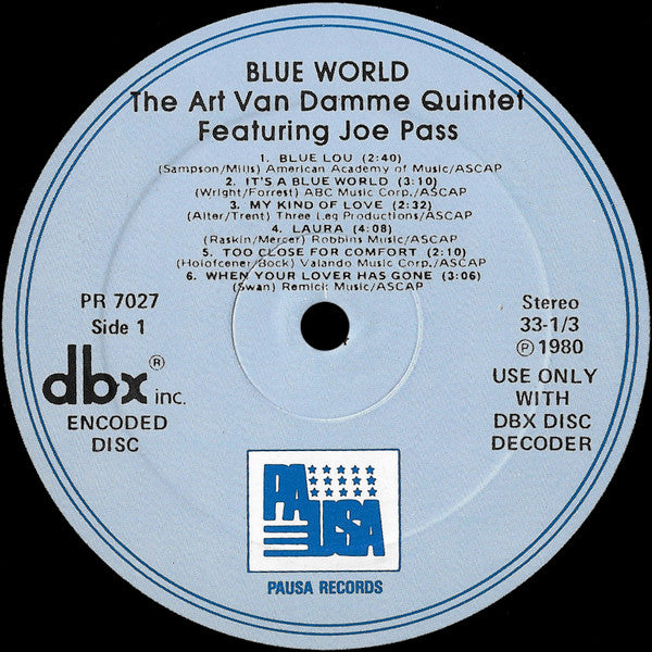 The Art Van Damme Quintet : Blue World (LP, Album, DBX)
