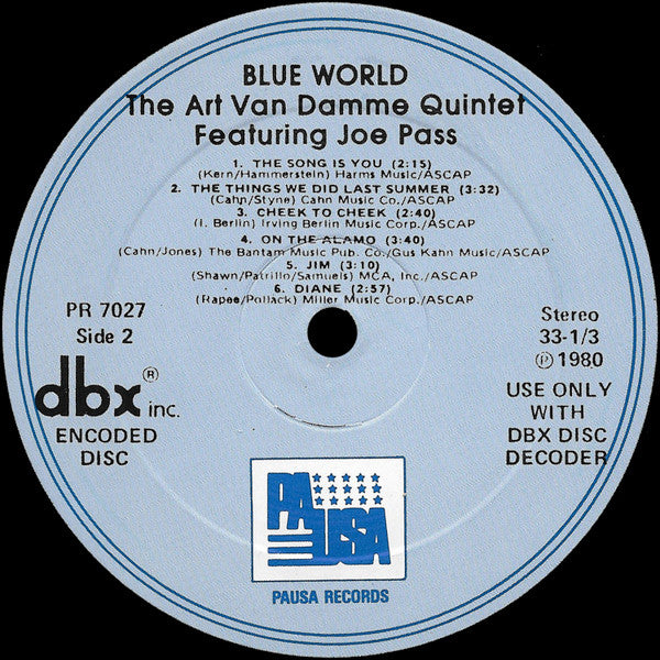 The Art Van Damme Quintet : Blue World (LP, Album, DBX)