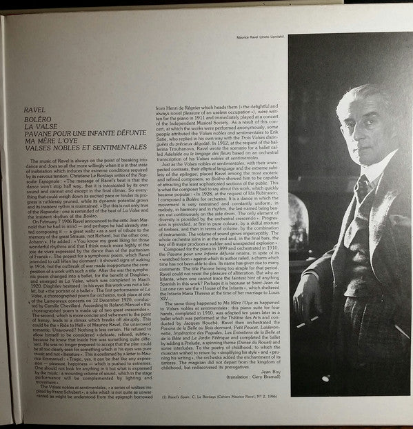 Maurice Ravel, Orchestre National Du Capitole De Toulouse, Michel Plasson : Bolero - La Valse - Pavane Pour Une Infante Défunte - Ma Mère L'Oye - Valses Nobles Et Sentimentales (LP)