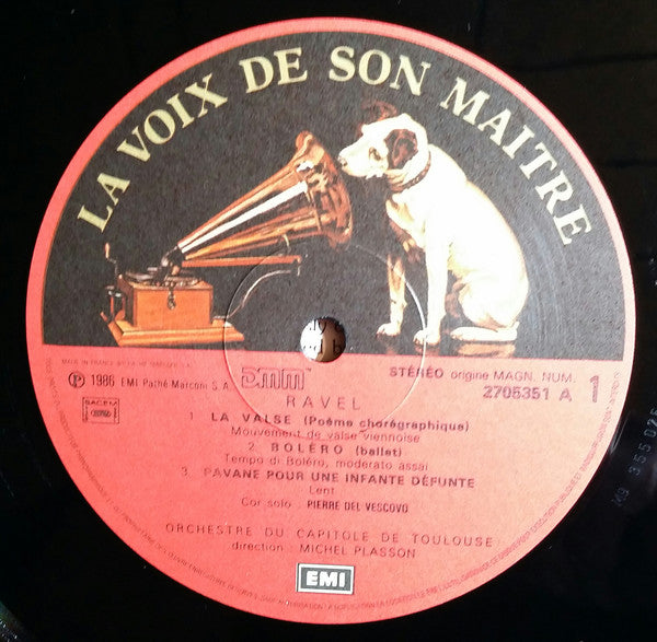 Maurice Ravel, Orchestre National Du Capitole De Toulouse, Michel Plasson : Bolero - La Valse - Pavane Pour Une Infante Défunte - Ma Mère L'Oye - Valses Nobles Et Sentimentales (LP)
