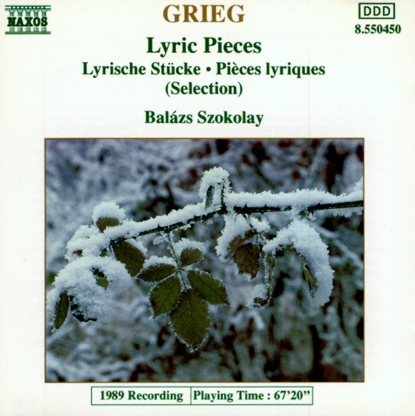 Edvard Grieg  / Balázs Szokolay : Lyric Pieces . Lyrische Stücke . Pièces Lyriques (Selection) (CD, Album)