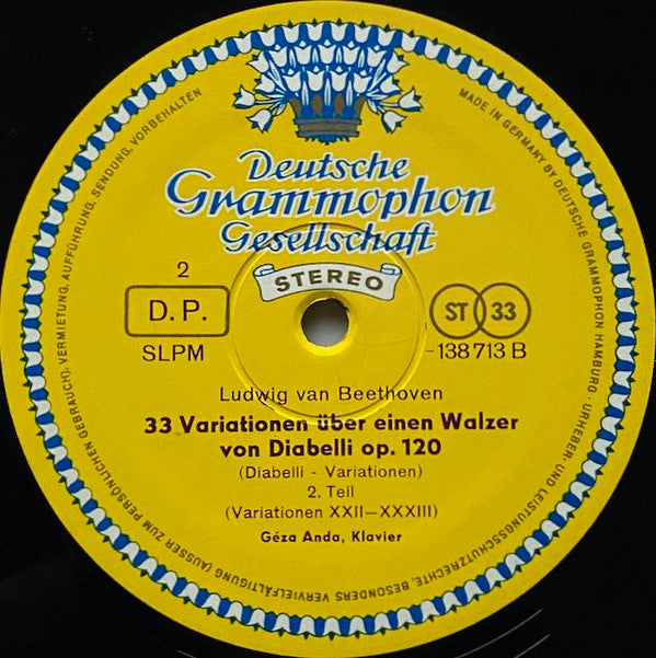 Ludwig van Beethoven, Géza Anda : Diabelli - Variations: 33 Variations On A Waltz By Diabelli, Op. 120 (LP, Album, RP)